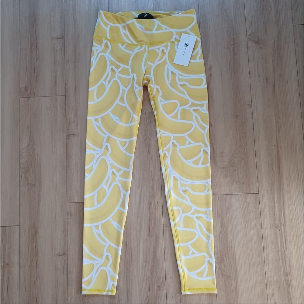 Noli Banana Blondie 7/8 Leggings Bright Yellow White M RARE NWT - Picture 5 of 10